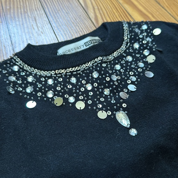 Black short sleeve needed sweater by Necessary Objects. Size small. - Picture 5 of 5